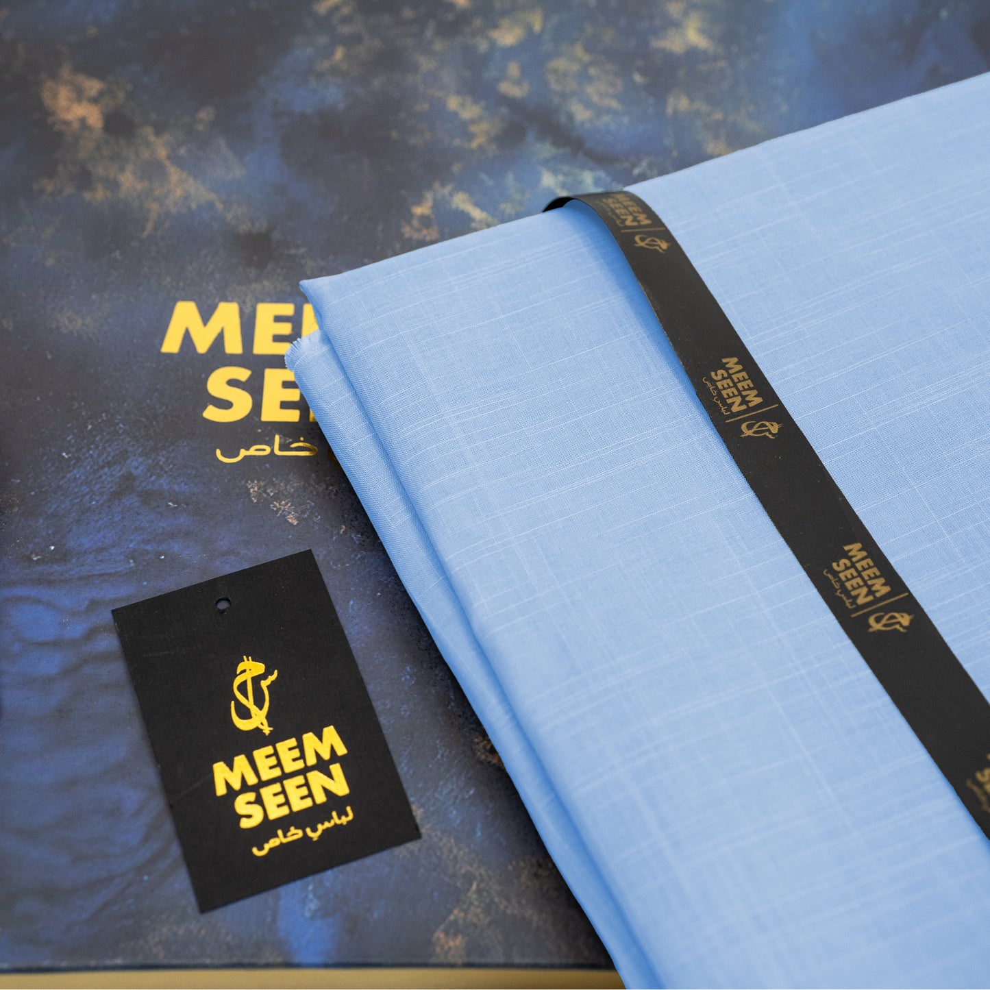 Tiger – Cotton Slub | Sky Blue Self-Design Silver Finish (54” Width)