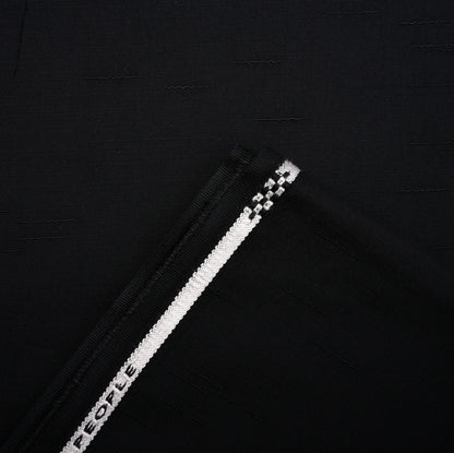 Black Almirah Wash & Wear, Twisted Slub Design with Soft Velvety Finish & Matt Look 