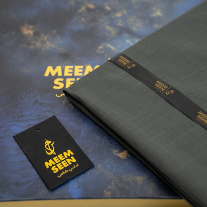 Tiger Cotton Slub | Charcoal Self-Design Silver Finish (54” Width) 