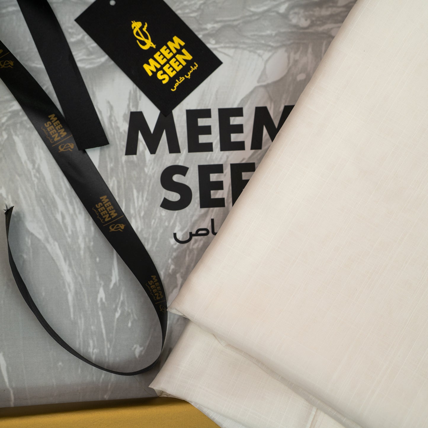 Cream Color Tiger Cotton Slub | Self-Design Silver Finish (54” Width) 