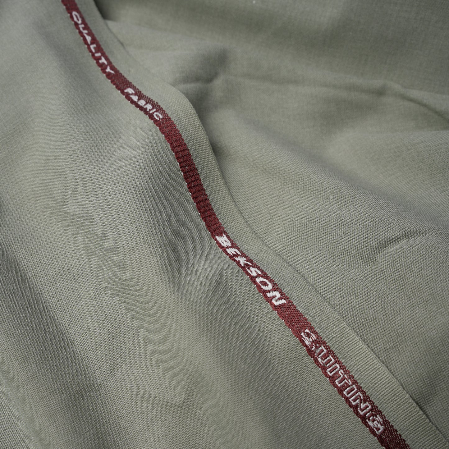 DUSTY GREEN Bekson Wash & Wear, Wrinkle Resistant, Self Design Soft Finish 