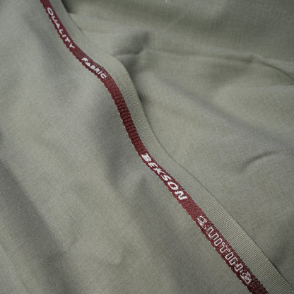 DUSTY GREEN Bekson Wash & Wear, Wrinkle Resistant, Self Design Soft Finish 