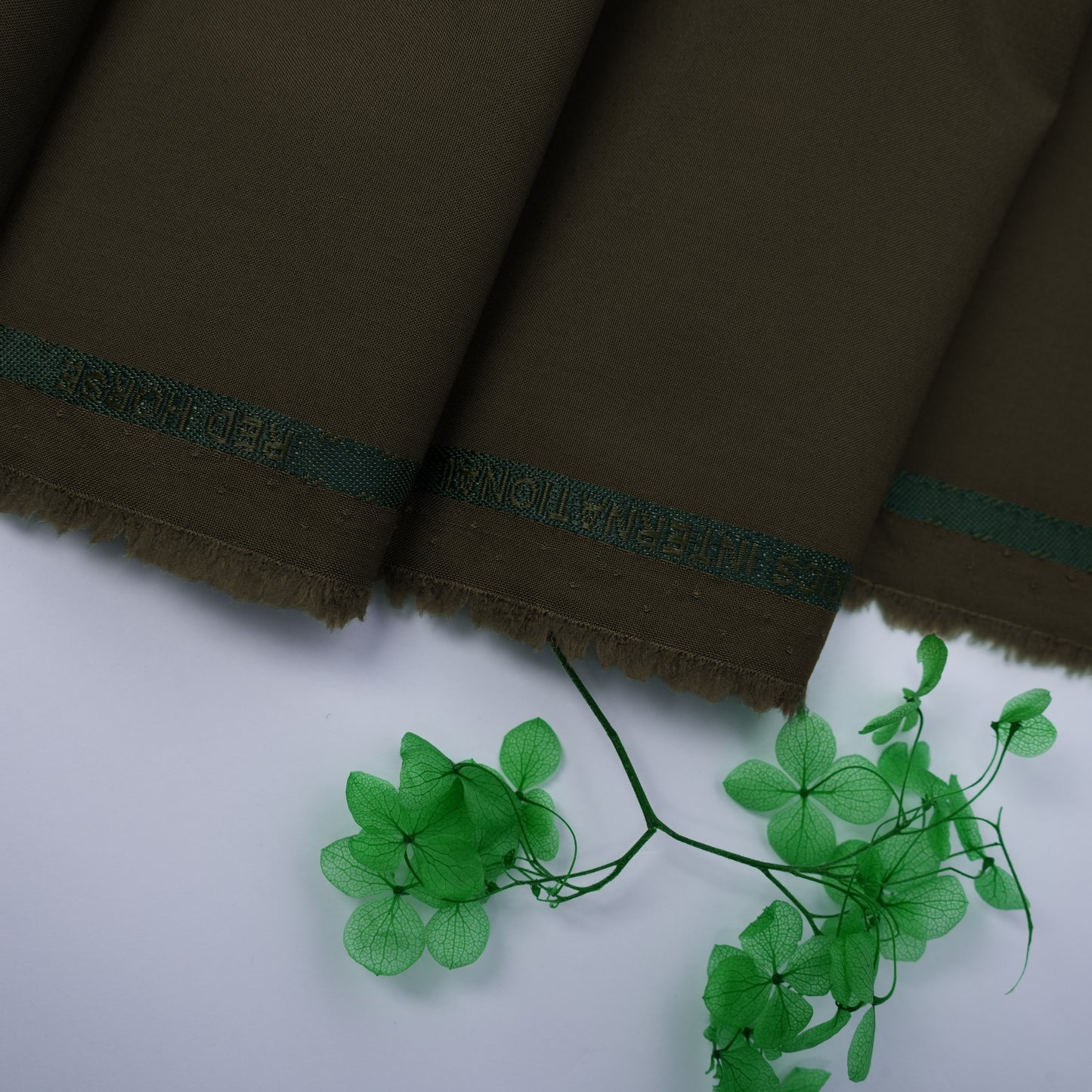 Red Horse –  Dark Brown Premium Poly Viscose Wash & Wear Unstitched Fabric for Men 