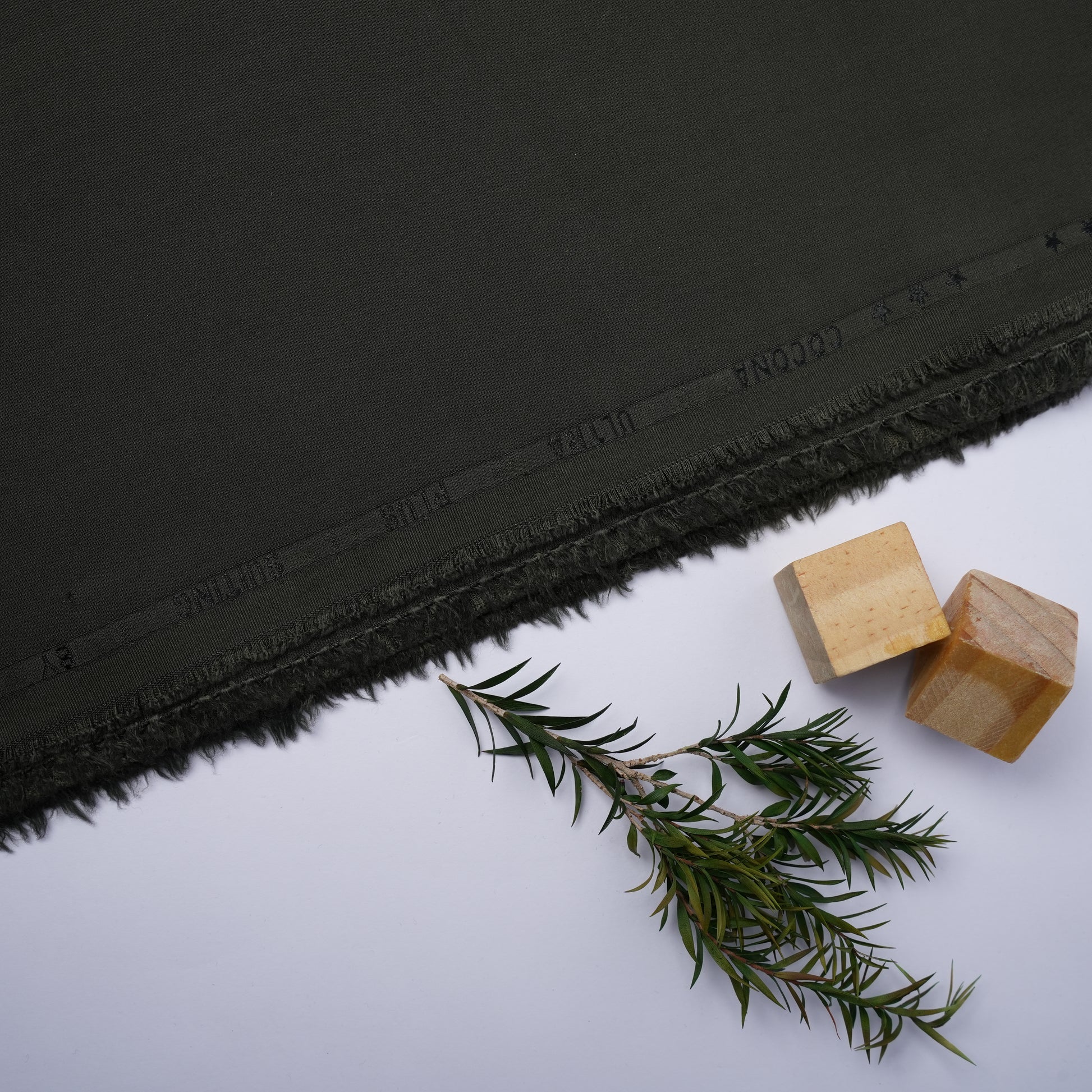 Cocona Wash & Wear, Dark Olive Wrinkle Free, Silky Soft Finish with Matt Look 