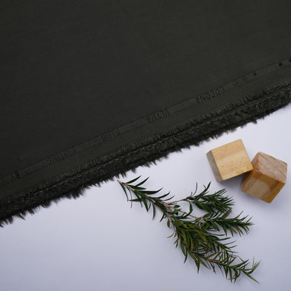 Cocona Wash & Wear, Dark Olive Wrinkle Free, Silky Soft Finish with Matt Look 