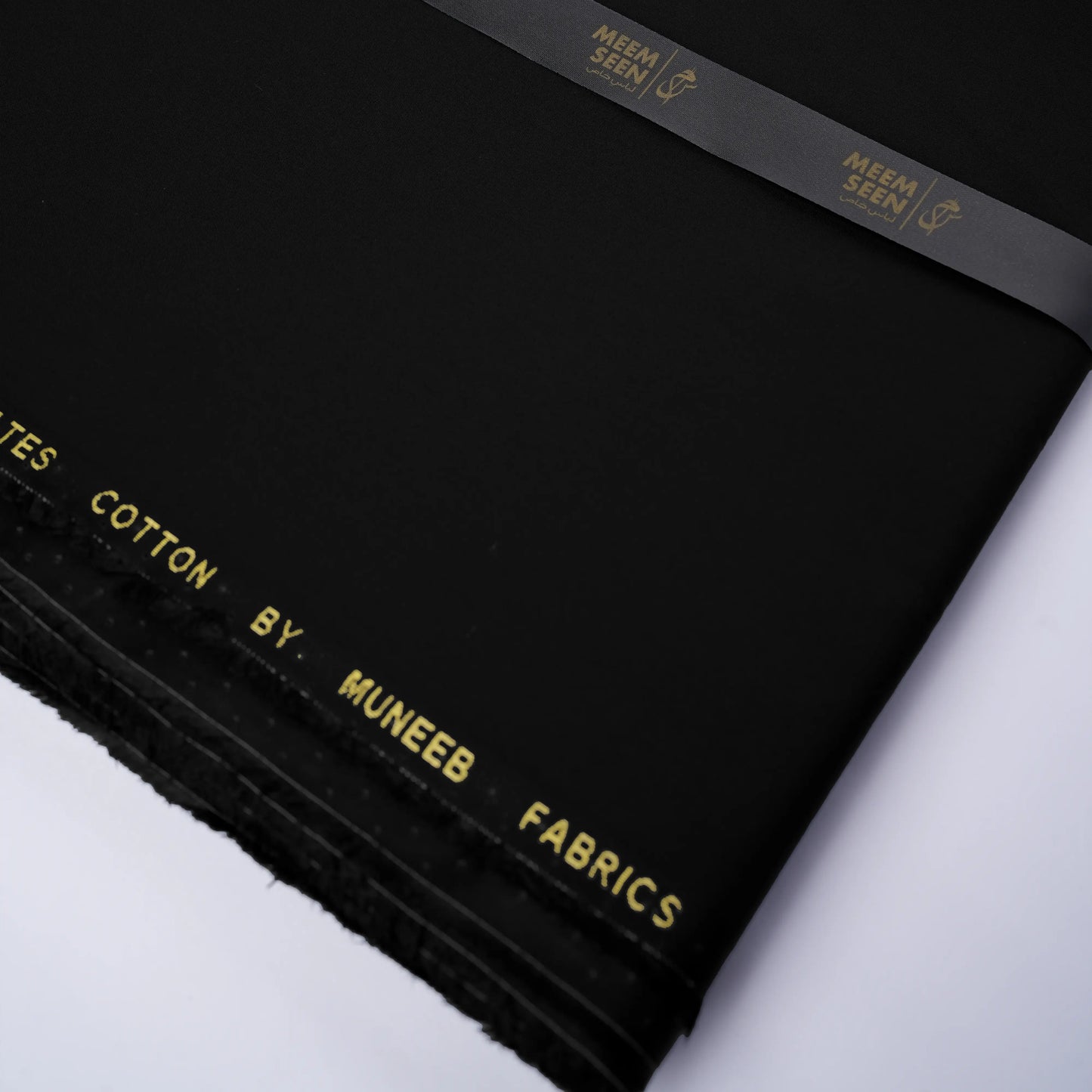 Emirates Classic Lattha | Black Structured Pima Cotton (54” Width) 