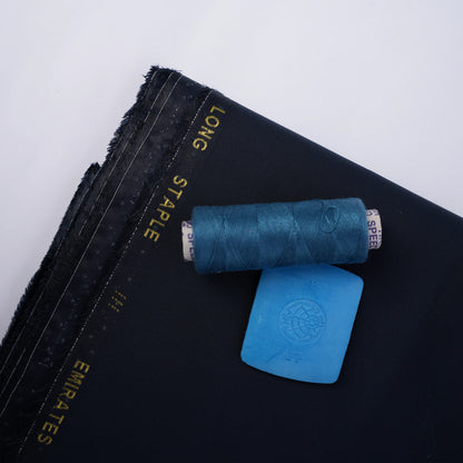 Navy Blue Emirates Classic Lattha | Structured Pima Cotton (54” Width) 