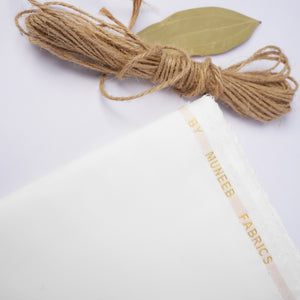 Emirates Classic Lattha | White Structured Pima Cotton (54” Width) 