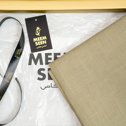 Khaki Tiger Cotton Slub | Self-Design Silver Finish (54” Width) 