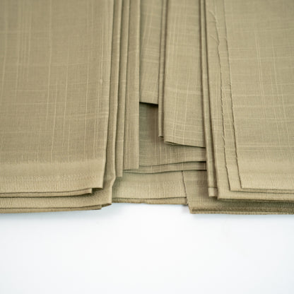 Tiger Cotton Slub | Self-Design Silver Finish (54” Width) Khaki 