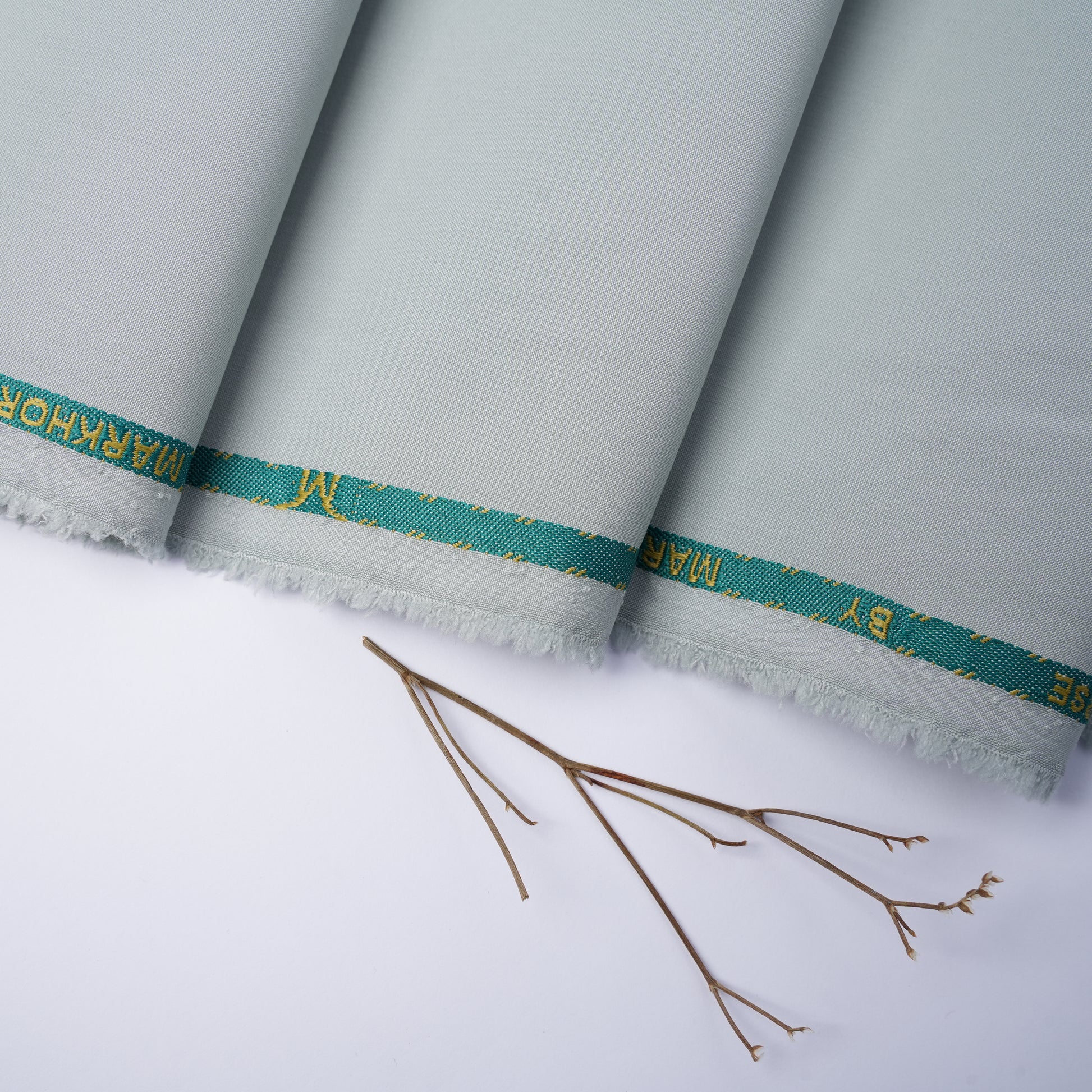 Red Horse – Premium Poly Viscose  Light Grey Wash & Wear Unstitched Fabric for Men 