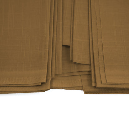 Tiger Cotton Slub | Self-Design Silver Finish (54” Width) Mustard Brown 