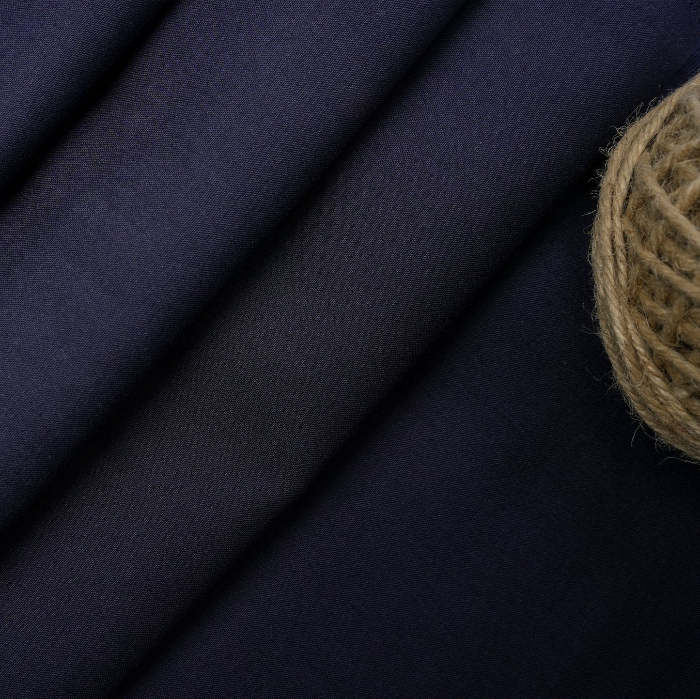 Lagman Wool, Navy Blue Wrinkle Resistant PVT Blend with Soft Smooth Finish and Glowy Look