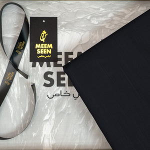 Navy Blue Tiger Cotton Slub | Self-Design Silver Finish (54” Width) 