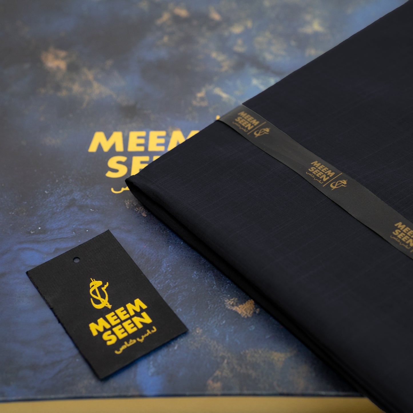 Tiger Cotton Slub | Navy Blue Self-Design Silver Finish (54” Width) 