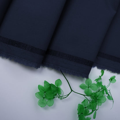 Navy Blue Red Horse Wash & Wear  Unstitched Fabric for Men 