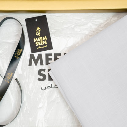 Off White Tiger Cotton Slub | Self-Design Silver Finish (54” Width) 