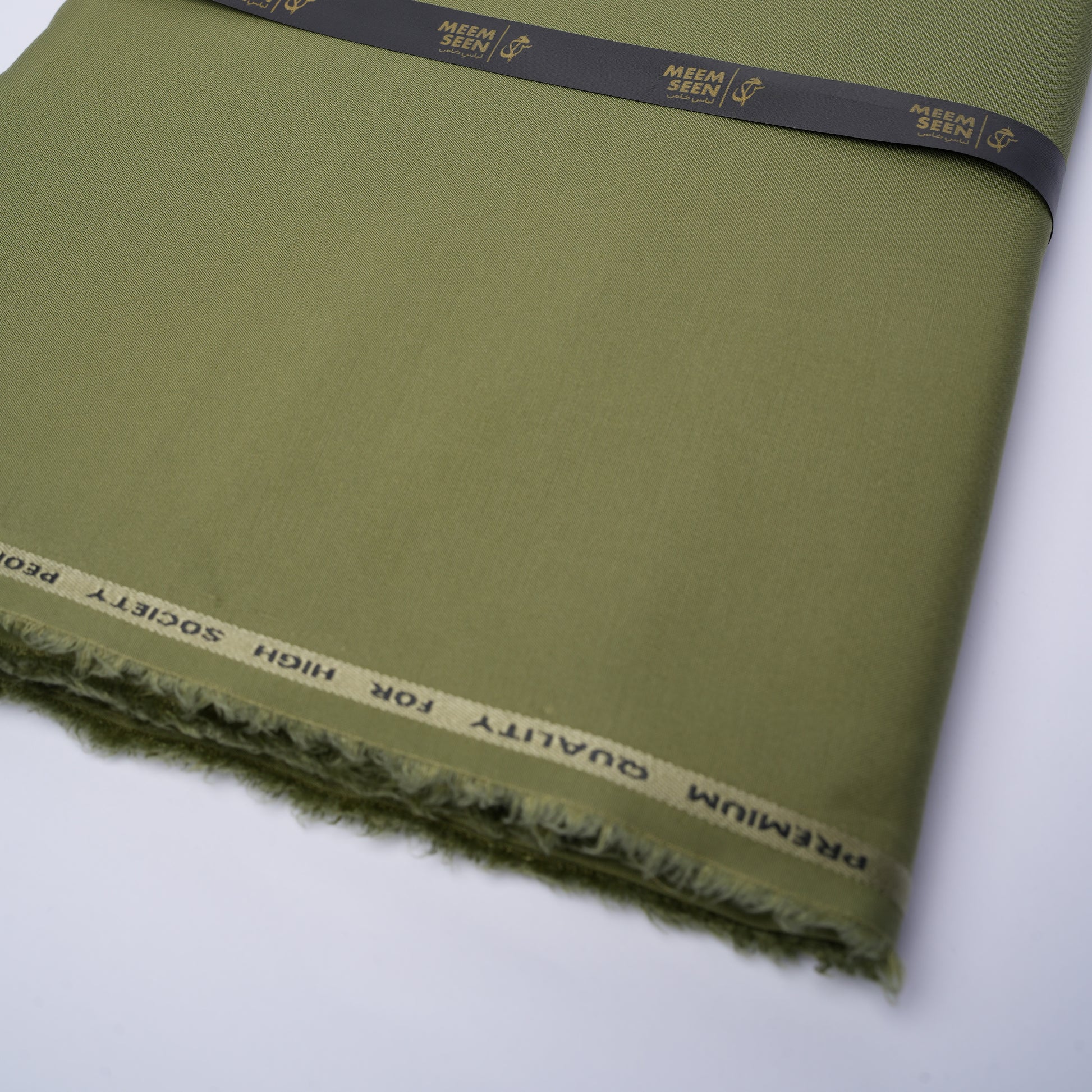 Legacy Boski, Wrinkle Resistant Poly Viscose Blend with Glossy Smooth Finish Olive Green