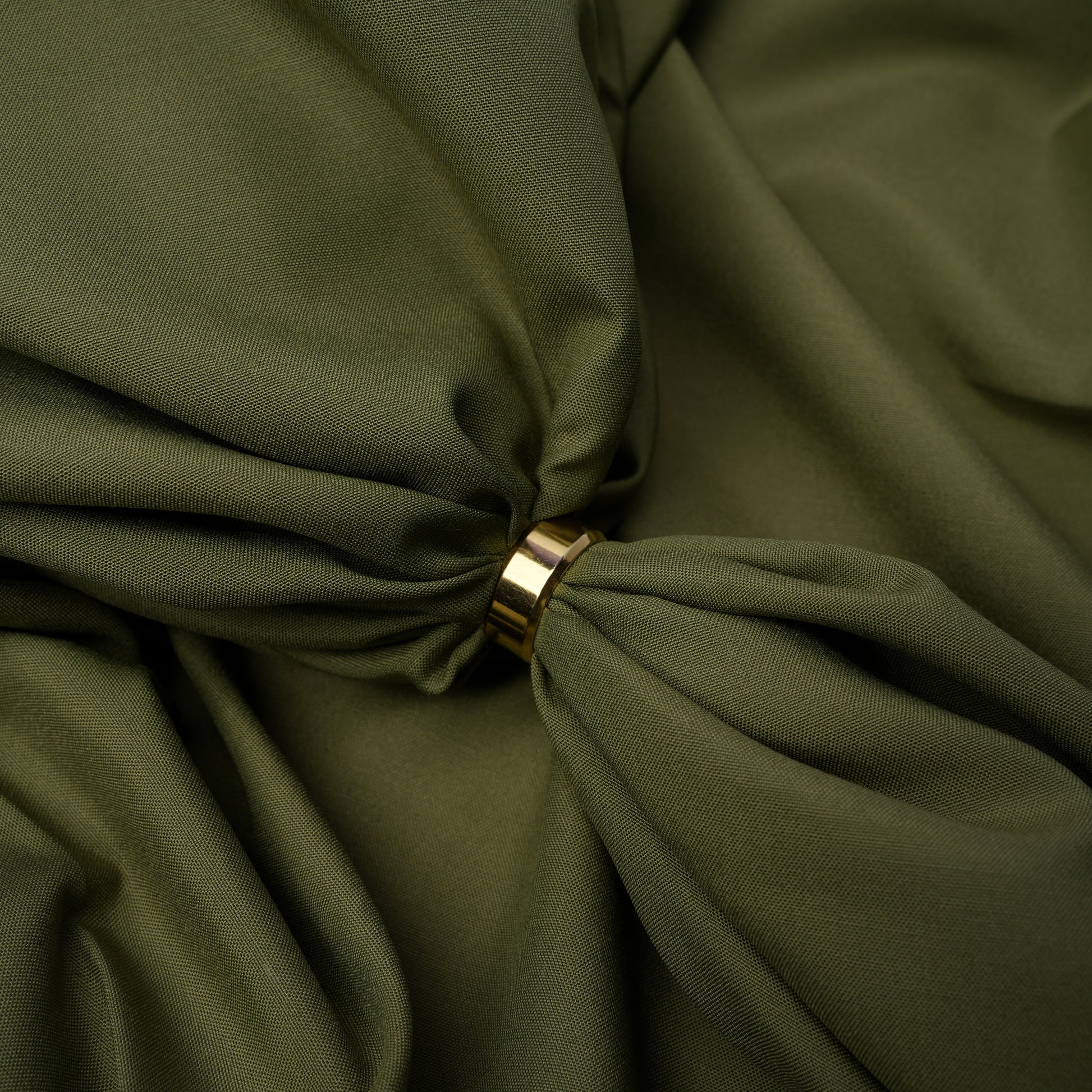 Legacy Boski, Olive Green Wrinkle Resistant Poly Viscose Blend with Glossy Smooth Finish 