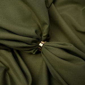 Legacy Boski, Olive Green Wrinkle Resistant Poly Viscose Blend with Glossy Smooth Finish 