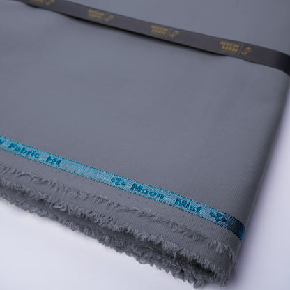 Premium Checkered Dobby Textured Wash & Wear Unstitched Fabric for Men Slate Grey