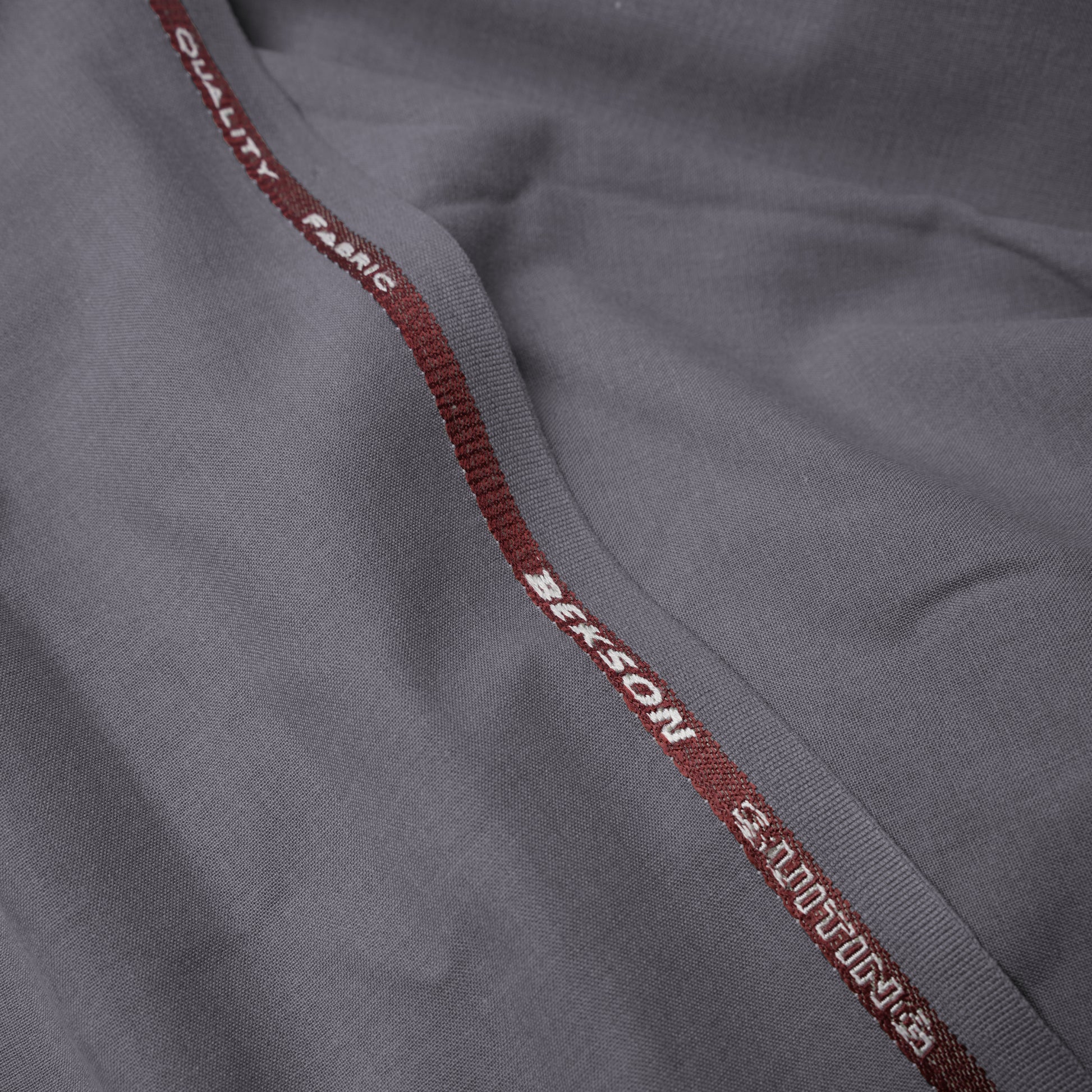 SLATE GREY Bekson Wash & Wear, Wrinkle Resistant, Self Design Soft Finish