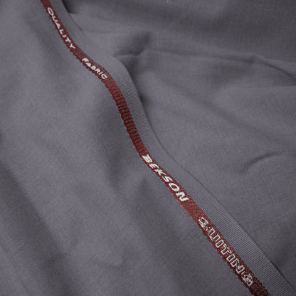 SLATE GREY Bekson Wash & Wear, Wrinkle Resistant, Self Design Soft Finish