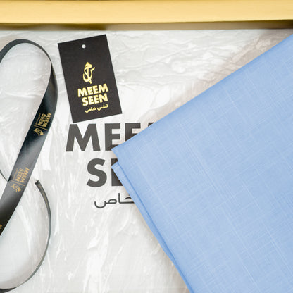 Sky Blue Tiger – Cotton Slub | Self-Design Silver Finish (54” Width) 