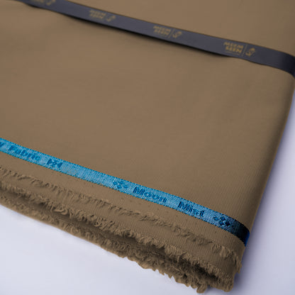 Checkered Dobby Textured Wash & Wear Unstitched Fabric for Men Matt Look Taupe