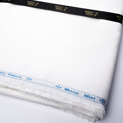 Checkered Dobby Textured Wash & Wear Unstitched Fabric for Men Soft Finish, Matt Look White