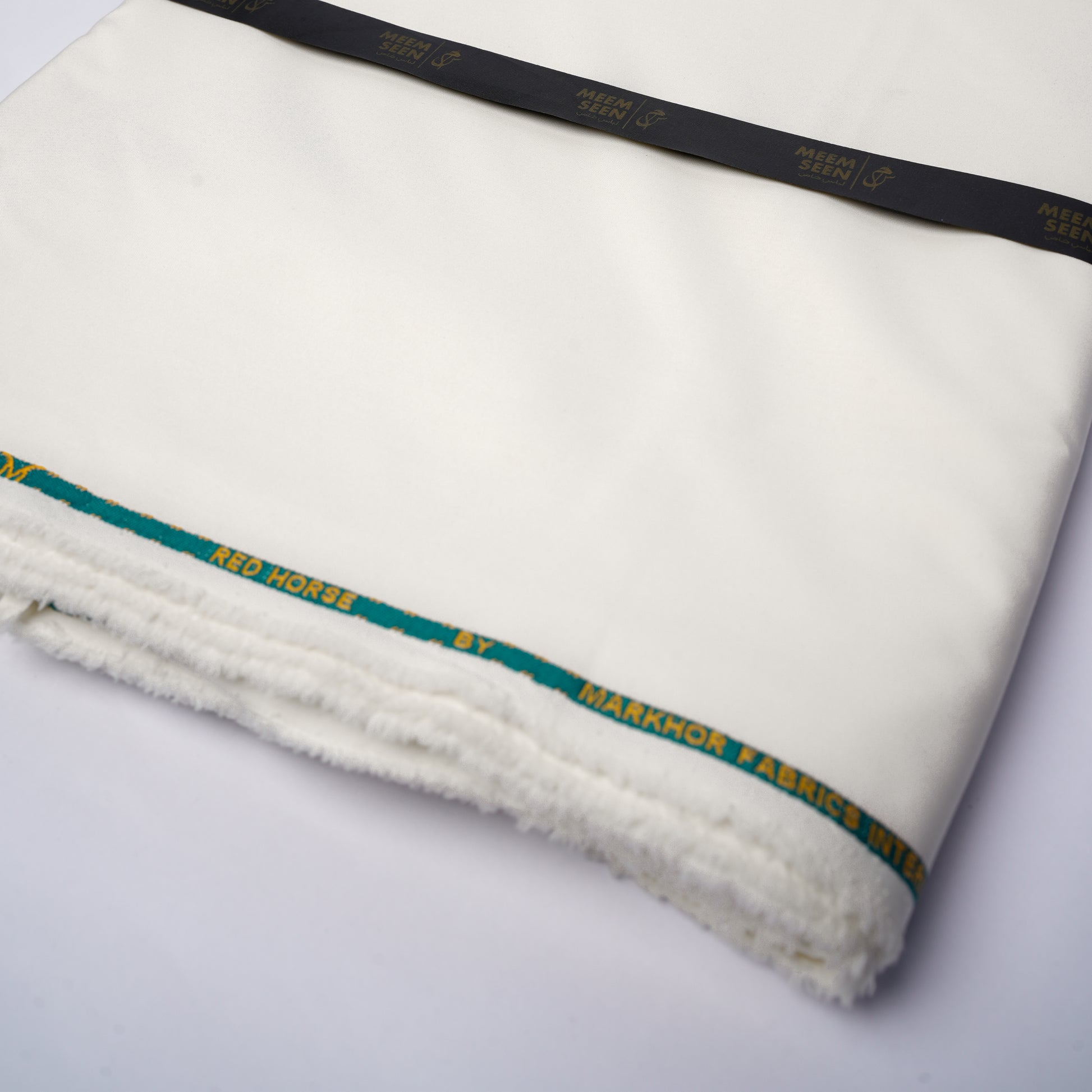 Red Horse Wash & Wear Unstitched Fabric for Men - White