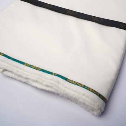 Red Horse Wash & Wear Unstitched Fabric for Men - White