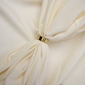 Legacy Boski, Cream Wrinkle Resistant Poly Viscose Blend with Glossy Smooth Finish