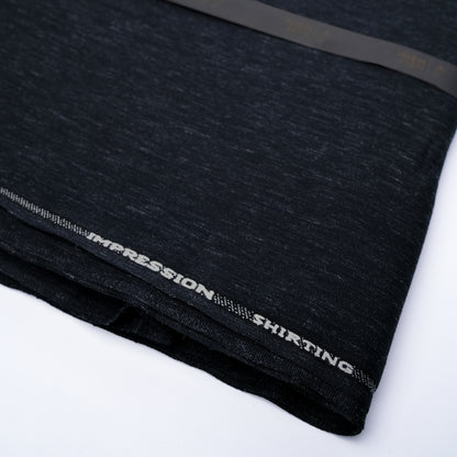 Impression Wash & Wear,  Self Design Poly Viscose Blend with Soft Finish Dark Navy Blue 