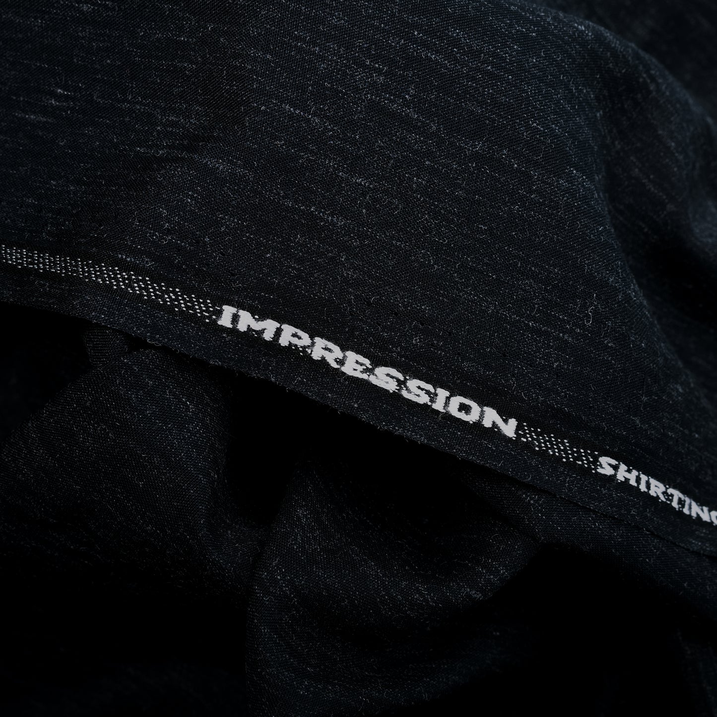 Dark Navy Blue Impression Wash & Wear,  Self Design Poly Viscose Blend with Soft Finish 