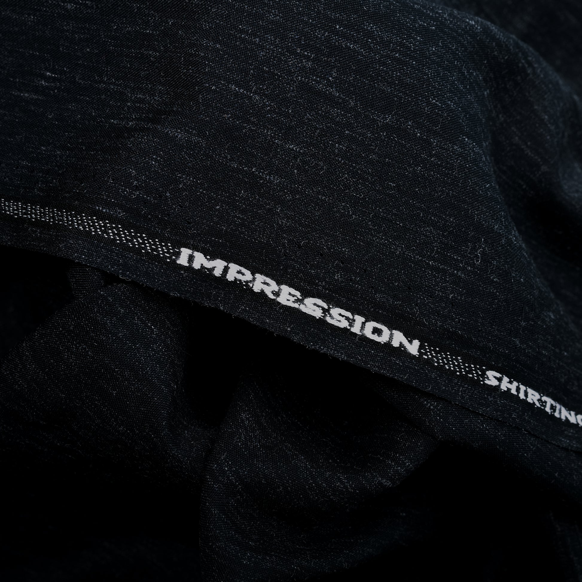 Dark Navy Blue Impression Wash & Wear,  Self Design Poly Viscose Blend with Soft Finish 