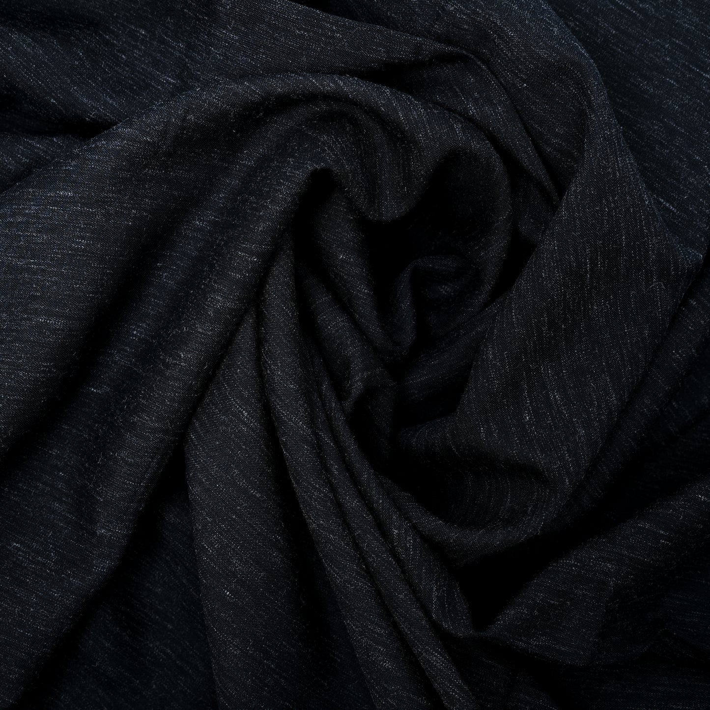 Impression Wash & Wear, Dark Navy Blue Self Design Poly Viscose Blend with Soft Finish 