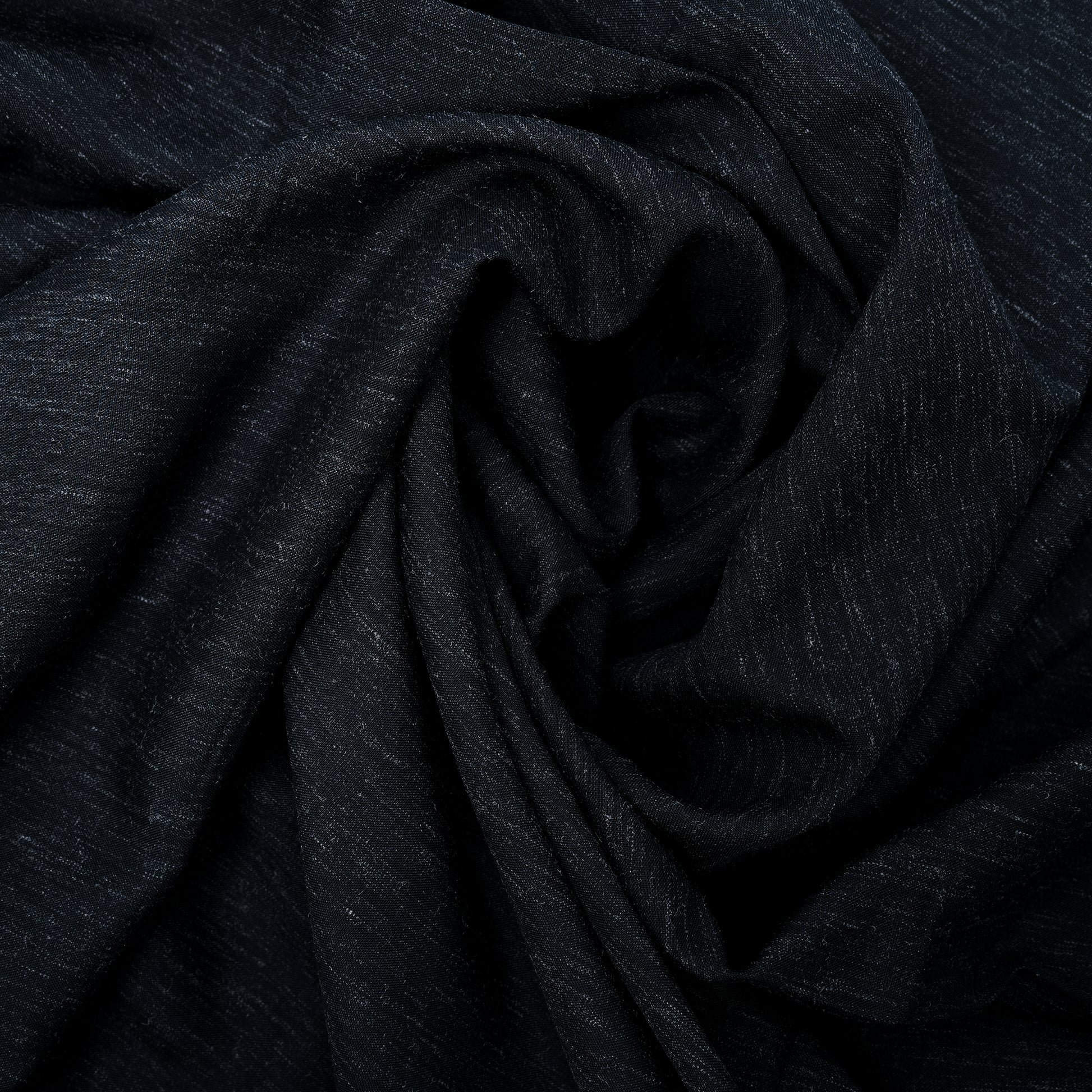 Impression Wash & Wear, Dark Navy Blue Self Design Poly Viscose Blend with Soft Finish 