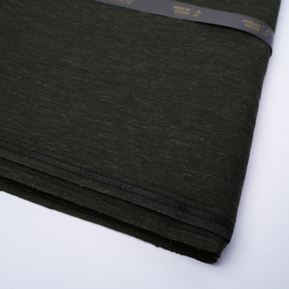 Impression Wash & Wear, Self Design Poly Viscose Blend with Soft Finish Dark Olive 