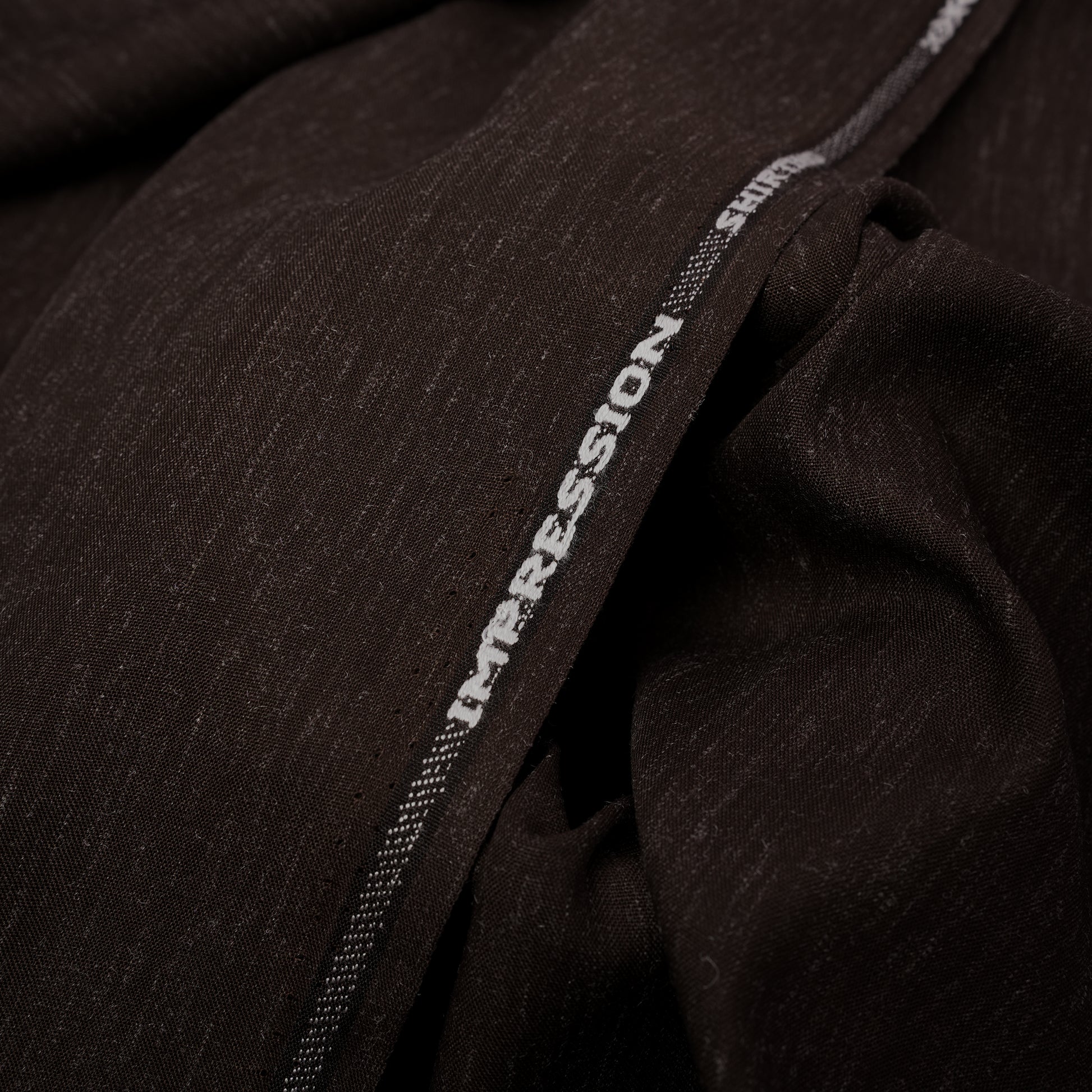 Hickory Brown Impression Wash & Wear,Self Design Poly Viscose Blend with Soft Finish 