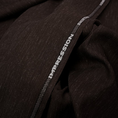 Hickory Brown Impression Wash & Wear,Self Design Poly Viscose Blend with Soft Finish 