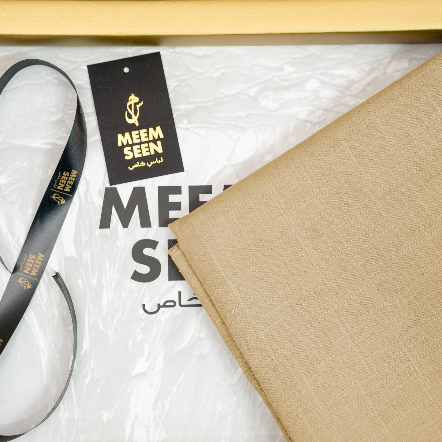 Tiger Cotton Slub | Self-Design Silver Finish (54” Width) Warm Sand 