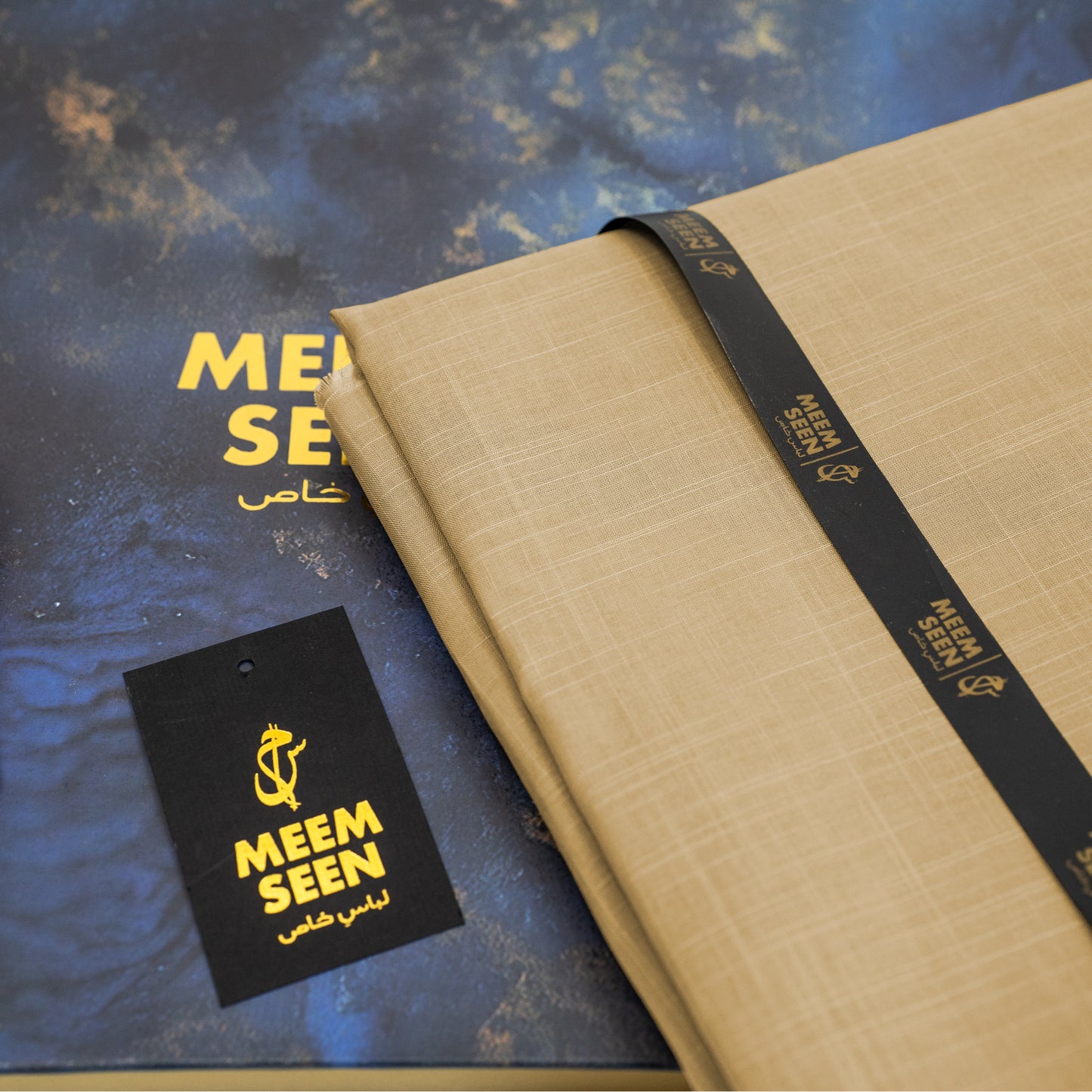 Tiger Cotton Slub | Warm Sand  Self-Design Silver Finish (54” Width) 